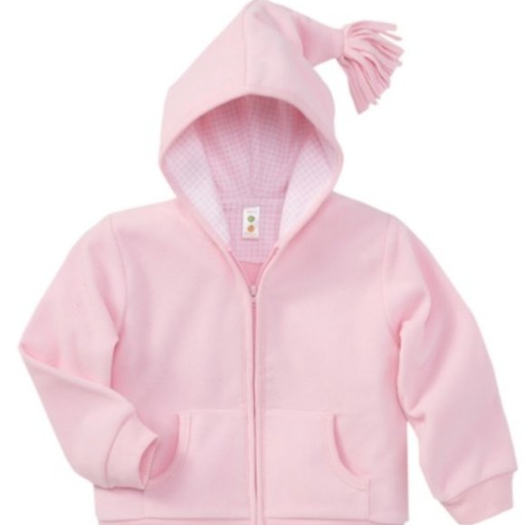 NWT Baby Girl’s Zip-Up Fleece Hoodie with Tassel - Picture 1 of 6